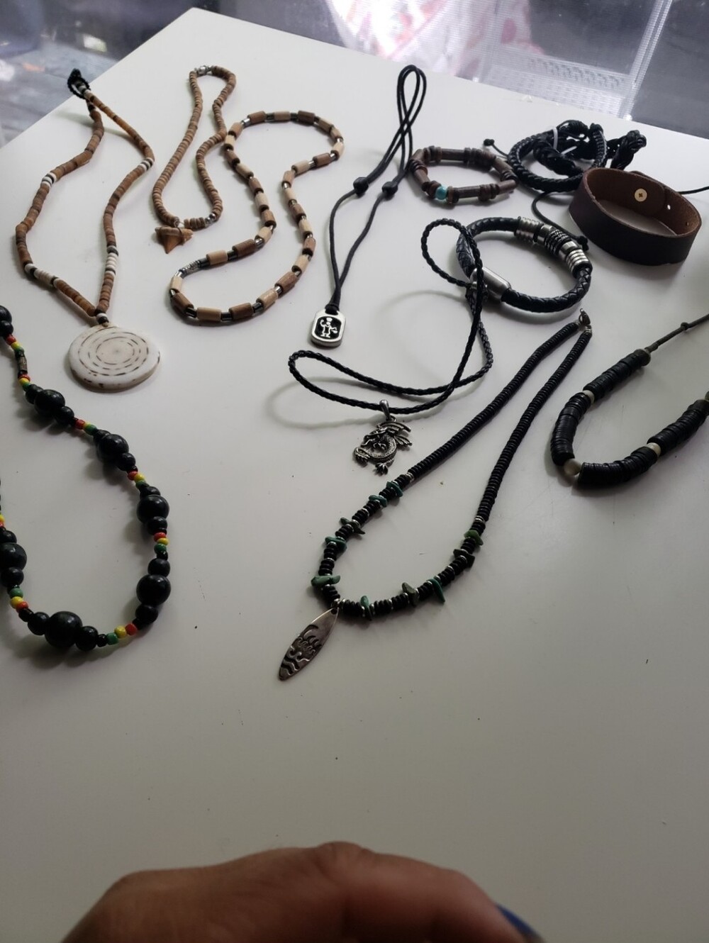 Bundle Of Bohemian Black and Brown Men's Mixed Bead Necklace
